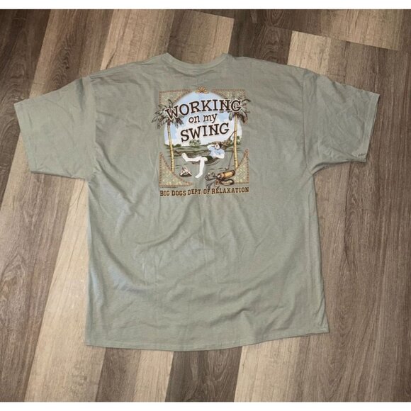 Big Dogs Mens 3XL Graphic Tee "Working On My Swing" By Hanes - Picture 4 of 5